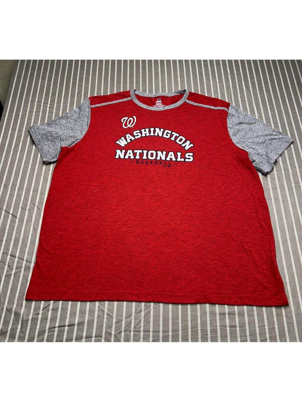 Majestic Washington Nationals Baseball Big Logo T-shirt Mens 3XL
